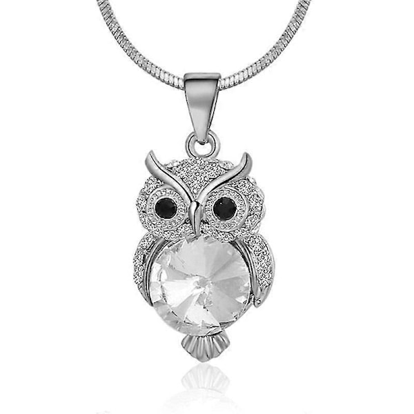 New Fashion Snake Chain Crystal Necklace Sweater Jewelry Fashion Small Cute Owl Bird Pendant For Women Gift