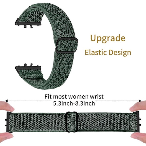 Vävt Armband i Elastiskt Material för Samsung Galaxy Fit3 SM-R390, Svart Koppling Style H