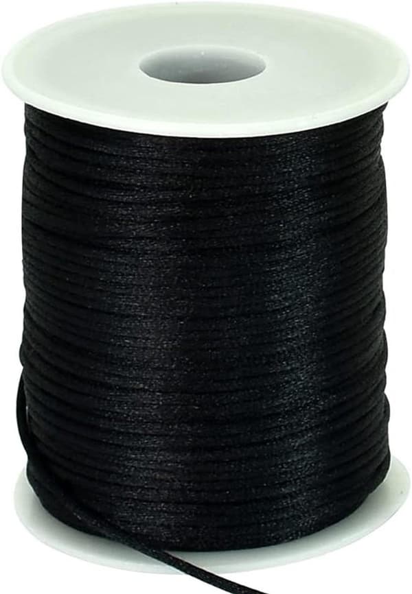 Allecto Premium - Sort Nylon Snor 2mm x 100 Meter til Smykkefremstilling & Macrame