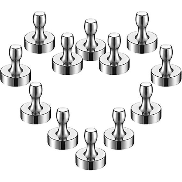 (15 X 18mm) 12 kpl Kartiomagneetteja Erittäin Vahvoja Suuria, Neodyymimagneetteja Kahvalla Magneettitaululle Ilmoitustaululle Valkotaululle Jääkaapille Toimistoon([HK])