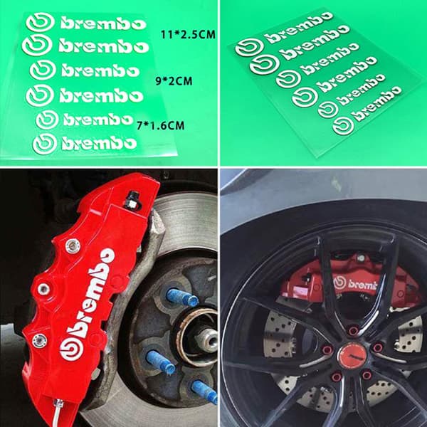 6 st bil bromsok dekal för Brembo bokstäver fordon dec Vit 1 st