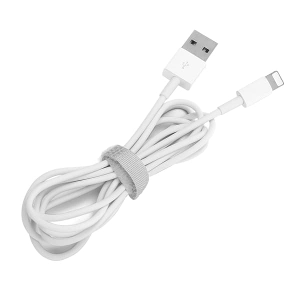 2 STK. USB-ladekabel Bærbar datakabel PVC-ladeledning Passer til iPhone12 Hvid 0.1