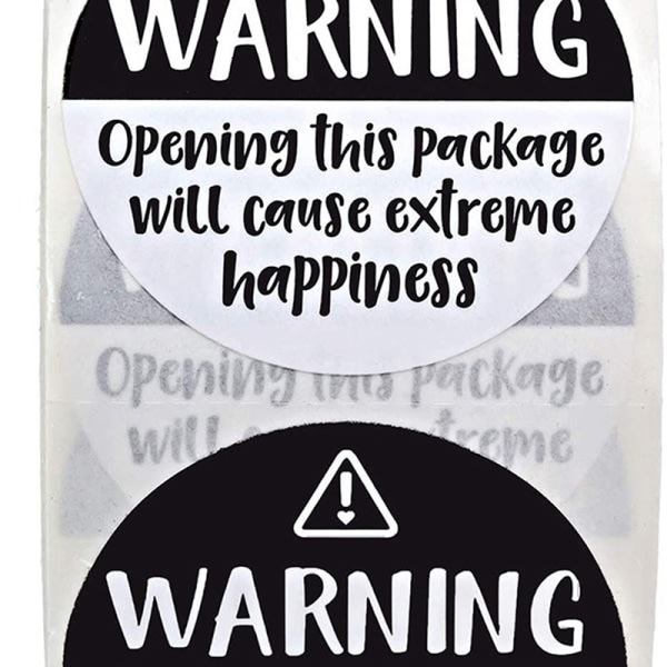 500 st Svart och vitt Bedårande Warning Sricker Labels Extreme