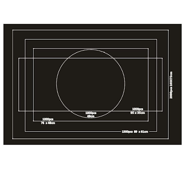 1500/2000 brik puslespil opbevaringsmåtte rulle op sort blå grå G blue 1500pcs