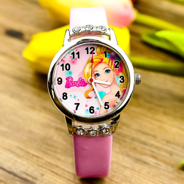 36MM Barbie Barn Bälte Diamant Ur Mode Flickor Ur Rosa