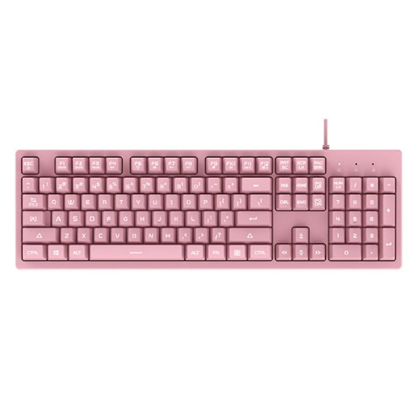 USB-kaapelilla yhdistettävä mekaaninen pelinäppäimistö 104 näppäimellä, RGB-taustavalaistu pöytätietokoneelle ja kannettavalle tietokoneelle Pink