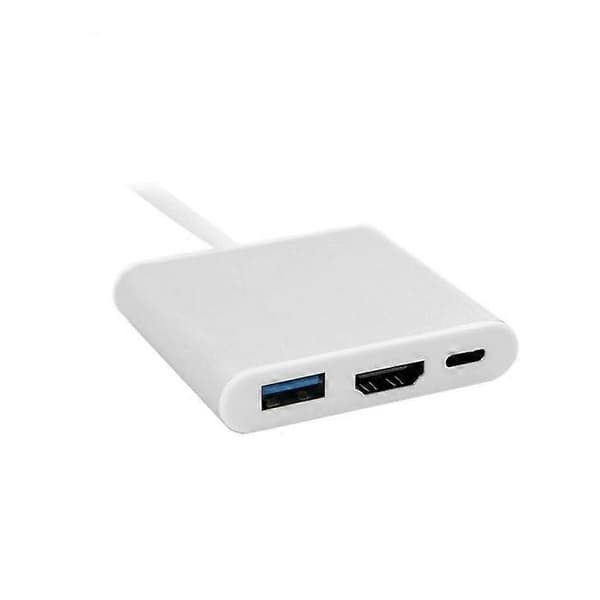 USB Typ-C 3.1 - HDMI+USB3.0 OTG+Typ-C Naaras -adapteri 1080P HD-videonsiirtoadapteri