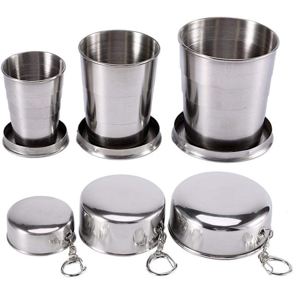 Folding Stainless Steel Cup, 3-Piece Set