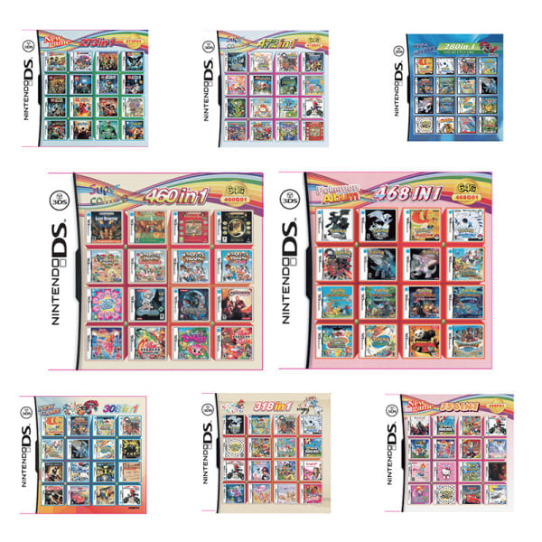 3DS NDS -pelikortti yhdistetty kortti 520 in 1 NDS yhdistetty kortti NDS kasetti 208/482 IN1 208 in 01