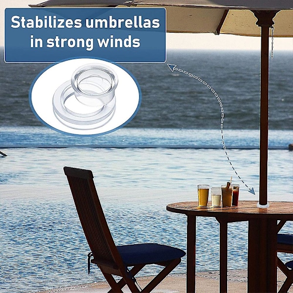 Parasollhålsring Plug Flexibel Enkel Installation Parasollkil för Pool Balkong [GKS] Transparent Ring*2pcs
