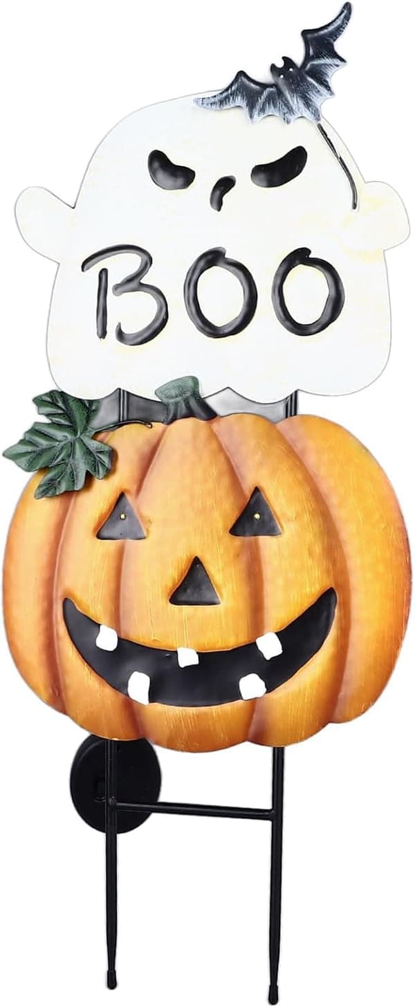 Rustfrie Spøkelsesgresskar-Staker – Halloween-dekorasjon Utendørs_OF