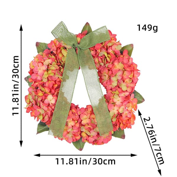 Hortensia blomsterkrans - diameter 30CM, rustikk stil veggdekorasjon
