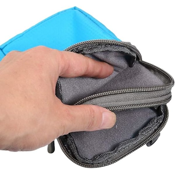 Mobiltelefonveske med skulderreim, 6,5 tommer Mini håndveske Sport mobil Skulderveske Messenger-veske Lommer med låsbar karabinkrok Blue