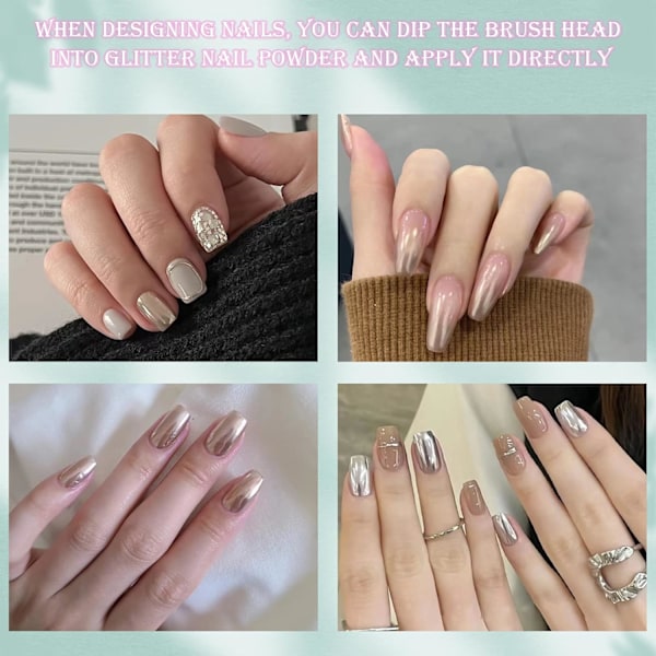 6-delat set med nagelpulver i roséguld - krompärleffekt