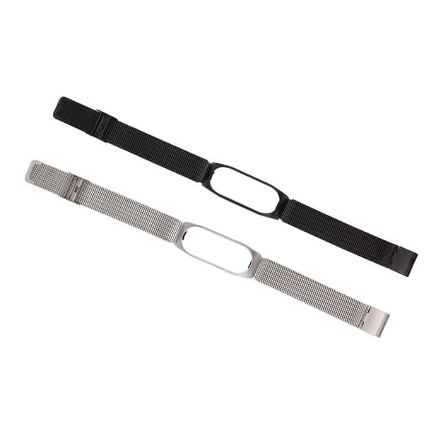 2 stk. udskiftningsarmbånd i rustfrit stål til Mi Band 3 4 5 6 grå sort 0.1
