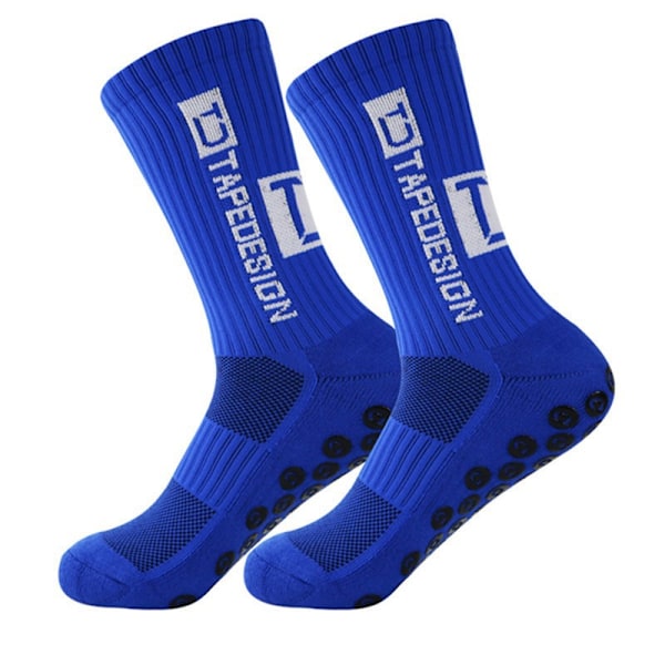 MJ51 svetteabsorberende, deodoriserende, sklisikre fotballsportsokker Royal Blue 37-45