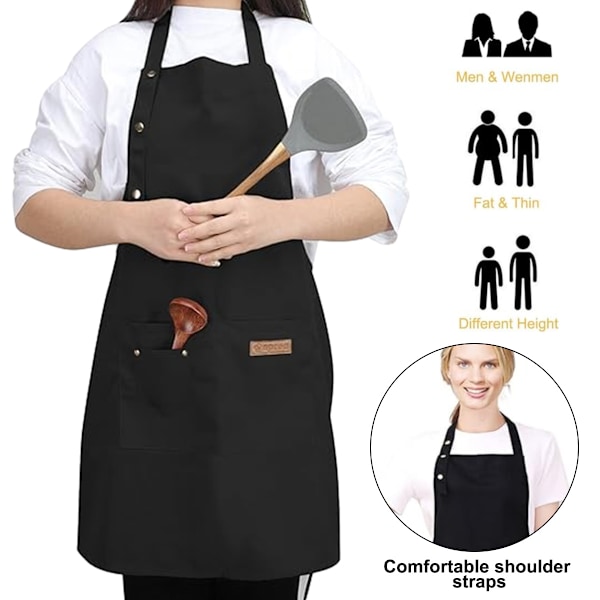Dam- och herrkläder Förkläde Grillmästare Kock Konstnär Canvas Justerbart Köksförkläde