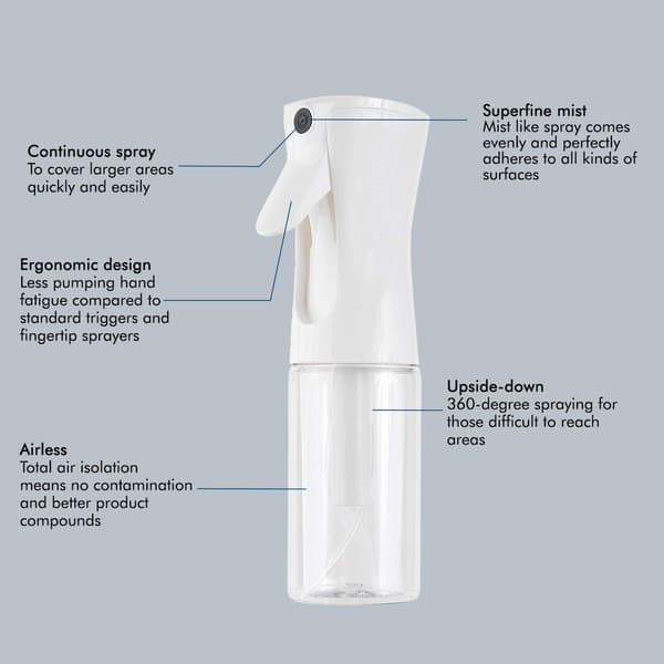 200 ml hiussuihkepullo puutarhakasveille ja ihonhoitoon Transparent