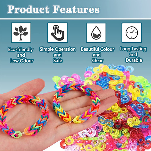 360 st S-klämmor Loom Band-klämmor Plastkontakter Påfyllningar colour