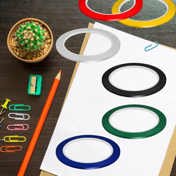 6 ruller - Selvklebende markeringstape - Whiteboardtape - Gridmarkeringstape - Multi