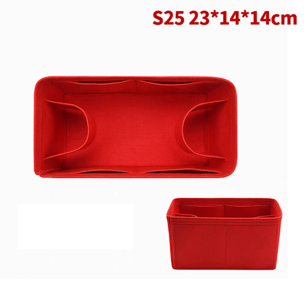 Veskeorganisator Filtduk Innlegg 25 30 35 Sminke Håndveske Red StyleA S