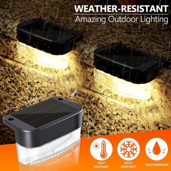 Solar Lights - Waterproof Garden Lights & Step Lighting for Fences and Patios 4-pack Vitt ljus