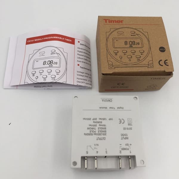 12V DC Programmerbar Digital Timerstyret Kontakt