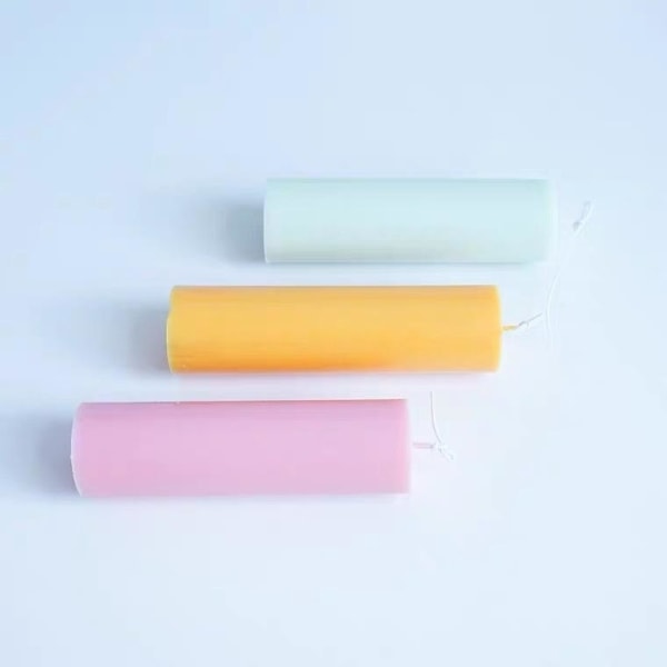Lysforme lys stearinlys DIY støbeforme i silikoneform cylinder 4X15CM