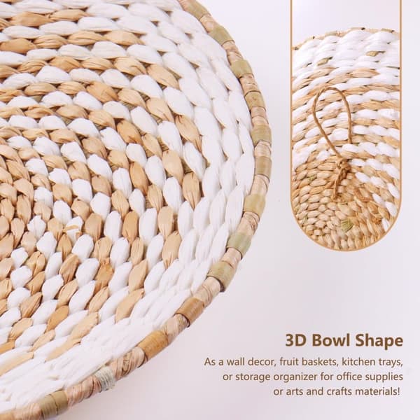9-pack Boho Väggkorgar – Handvävda Rattan- och Sjögräskorgar för Väggdekoration, Sovrum, Vardagsrum, Kök och Gårdshus Stil_OF