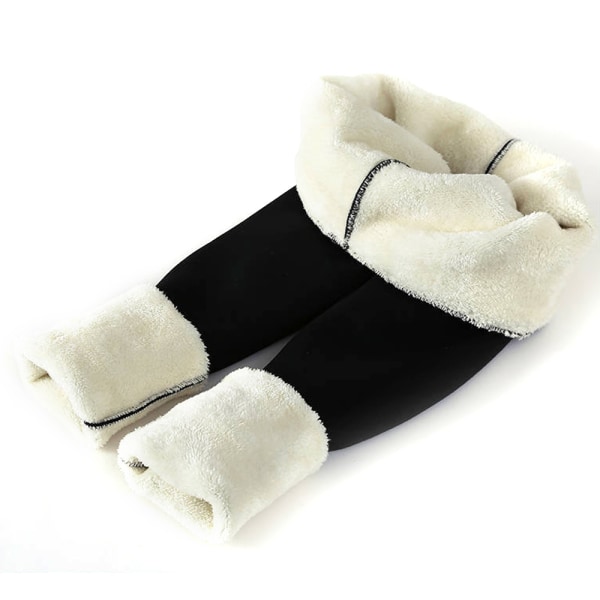 Vintervarma tjocka fleecefodrade thermal Stretchy Leggings Byxor Asian 3XL