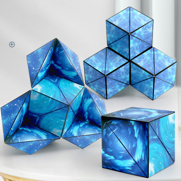 Variation utbytbara magnetiska kub 3D Hand Flip blue