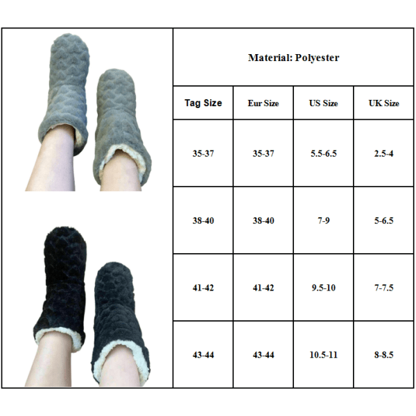 Kvinnor Vuxna halkfria vadderade och sammetsstövlar för högt s black 43-44