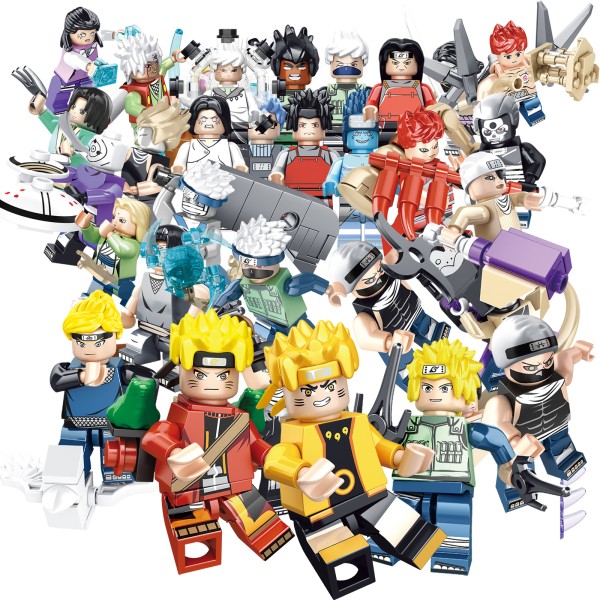 Set med 32 st Naruto minifigurer byggklossar leksaker red
