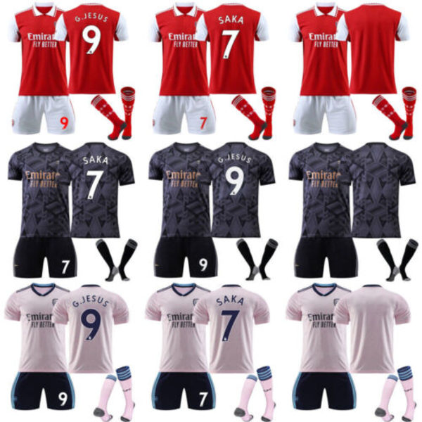 22/23 Arsenal Barn Vuxna Fotboll Full Kit Träningsdräkter Red NO.7 XL