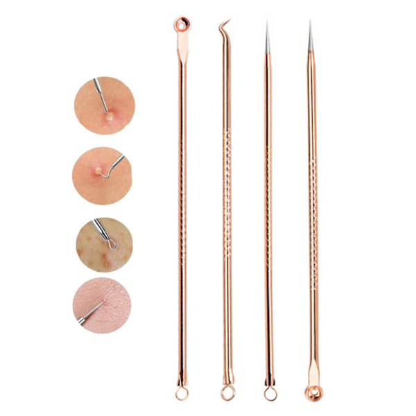 4 -pakk Blackwood klemmer - Fjerner lett hudormer Rose Gold