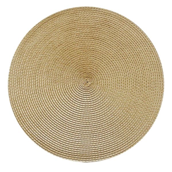 4-Pack flettede runde dekkebrikker Gull 38cm gull