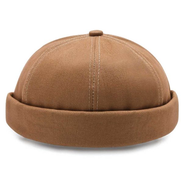 Beige Docer Hate Cap Roled Screen Cap Beanie Sotar Cap beige