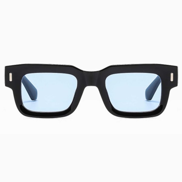 Moderna Bulky Solglasögon Svart Blått Glas svart