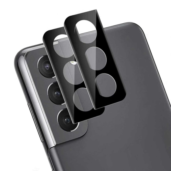 2-Pack Heltäckande Galaxy S21 Plus Kameralinsskydd Glas svart