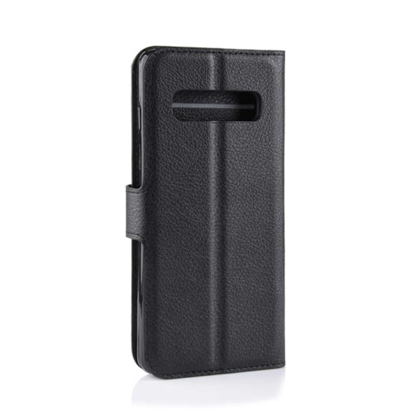 Samsung Galaxy S10 Plus lompakko mustan nahkakotelo musta