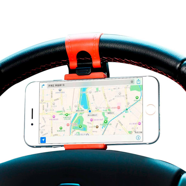 Universal Mobile Holder til Car Ratt Cykel Motorcykel Moped Styre sort