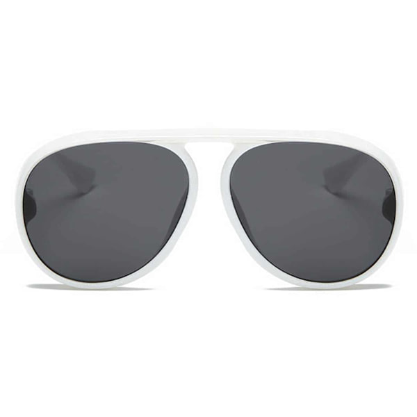 Solbriller pilot aviator hvid hvid