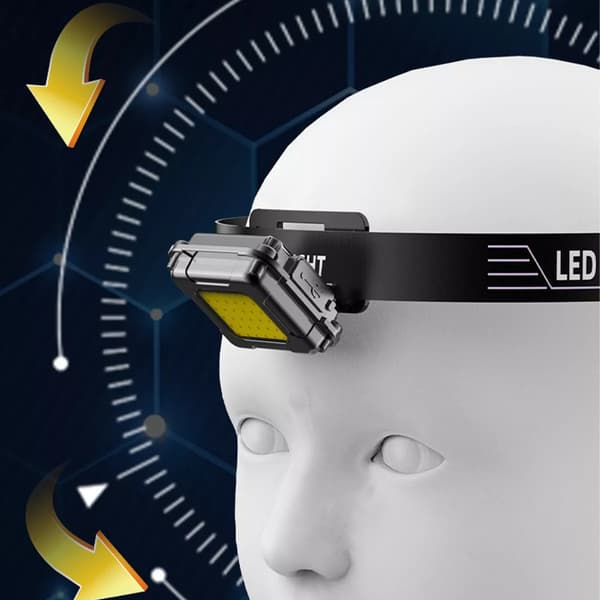 Kevyt Mini LED Otsalamppu Juoksuun COB musta