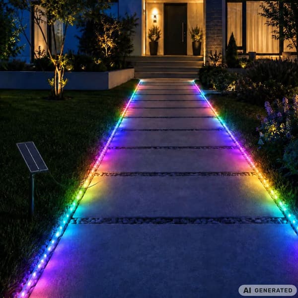 Solar LED Strip 10m IP65 vanntett med fjernkontroll