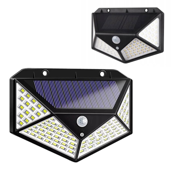 2-Pack Solcell Vägglampa med Rörelsesensor svart