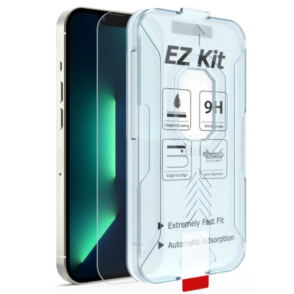 Enkel Installation iPhone 13 Pro Skärmskydd HD Härdat Glas transparent