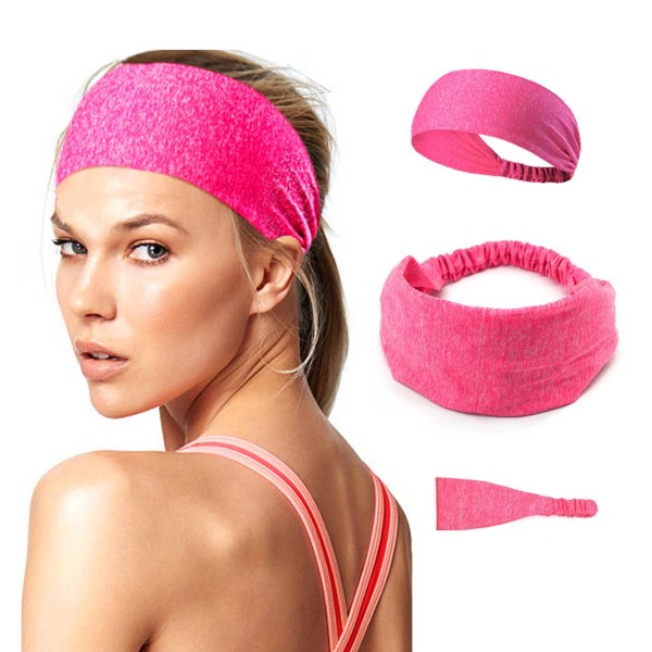 Yoga Pannband Hårband för Sport Träning Rosa rosa