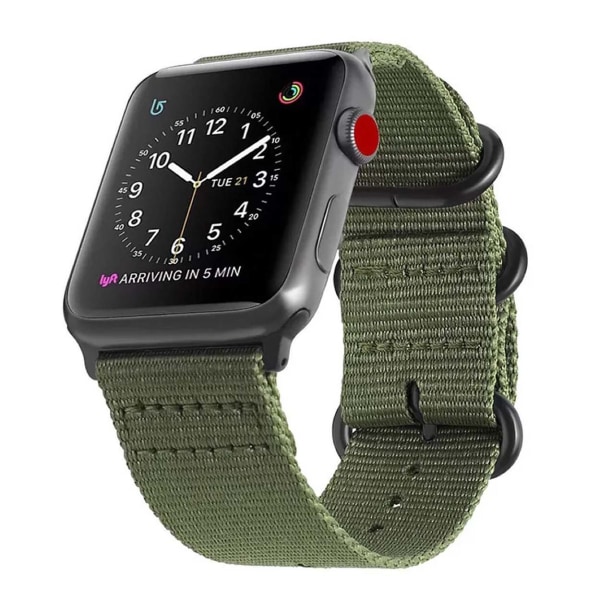 Apple Watch 1/2/3/4/5/6/7/SE 42/44/45 Nylon Armbånd NATO Armbånd grøn