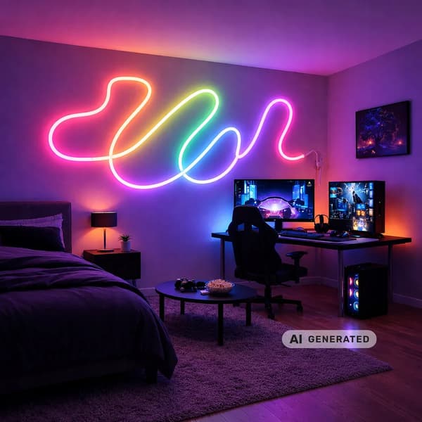 Neon LED Strip RGB 5m Vandtæt med Bluetooth og App
