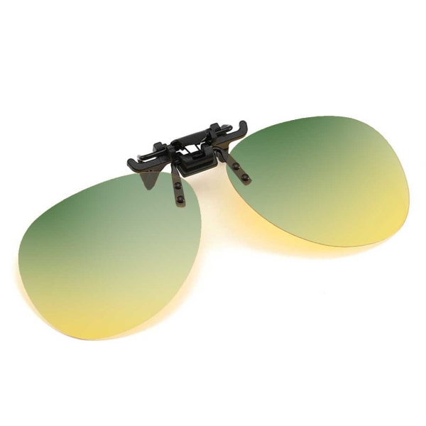 Clip-on Aviator Solbriller Pilot Glasses Day/Night Vision gul